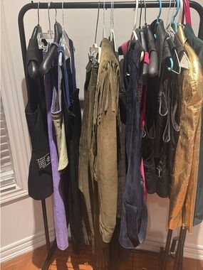 Danier Olive Suede Fringe Leather Jacket